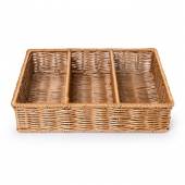 Корзинка для столовых приборов на 3 ячейки 40х32,5х9см пласт.коричневая [Brown] кт2999