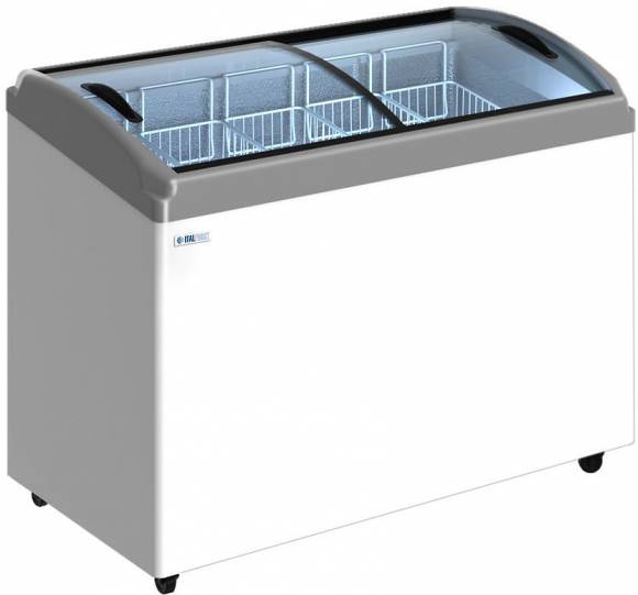 Ларь морозильный с гнутым стеклом Italfrost ЛВН 400 Г (СF 400 C) 5 корзин (серый)