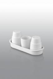 Набор солонка, перечница, держатель для зубочисток Nipco белый KT-TS01 Набор солонка, перечница, держатель для зубочисток Nipco белый KT-TS01