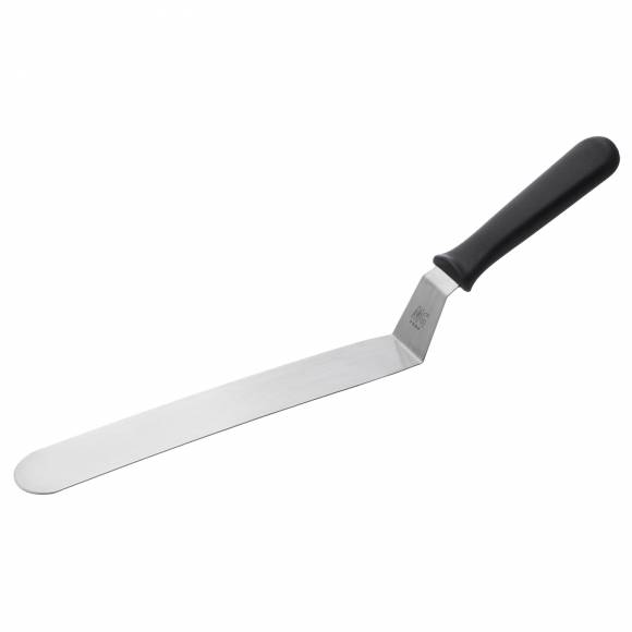Лопатка 41 см. изогнутая раб. часть 25,4*4 см. нерж. узкая с пластик. ручкой черная MGprof 80937