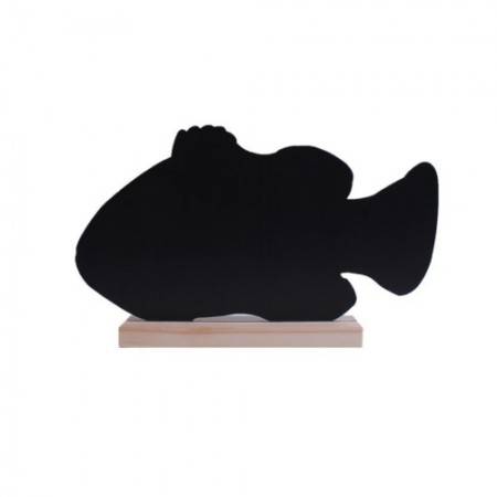 Табличка меловая Рыба 329х186мм черная на деревянном основании 04FE2006 59371 /1/