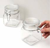 Банка квадратная с крышкой «Кремлин» стекло 0,74л ,H=108,L=96,B=96мм прозр.