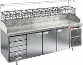 Стол холодильный для пиццы Hicold PZ4-111/GN камень (R290) без витрины Стол холодильный для пиццы Hicold PZ4-111/GN камень (R290) без витрины