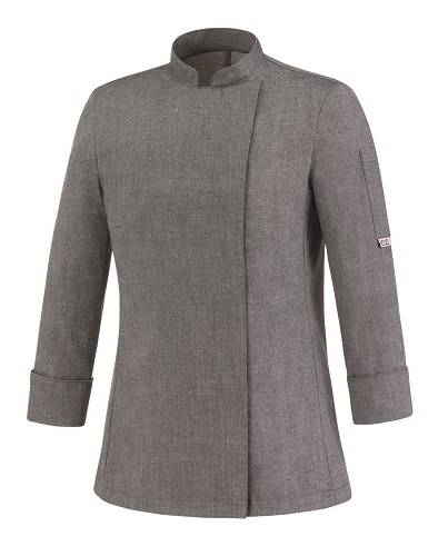 Куртка шеф-повара женская р-р S(42-44) Ego Chef серая на кнопках. рукав длинный 1005067C