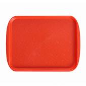 Поднос прямоугольный 41,5х30,5см с ручками оранжевый [560Т]