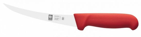 Нож обвалочный 150/290 мм. изогнутый (узкое гибкое лезвие) красный Poly Icel 24400.3857000.150