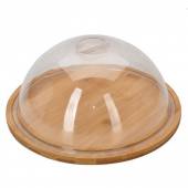 Блюдо для подачи круглое 23,5 см. бамбук с крышкой BNB4566