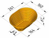 Форма для расстойки овальная FR-02 (261х160х87) Форма для расстойки овальная FR-02 (261х160х87)