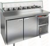 Стол холодильный для пиццы Hicold PZ2-11/GN стекло вместимость 8х1/6 Стол холодильный для пиццы Hicold PZ2-11/GN стекло вместимость 8х1/6