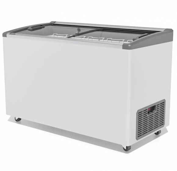 Ларь морозильный с наклонным гнутым стеклом Frostor Gellar FG 400 E v25 серый