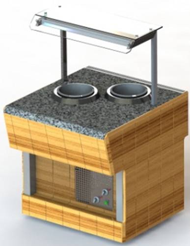 Мармит первых блюд Refettorio (шведский стол пристенный) RМ41SDP каменная столешница, 2 супницы Мармит первых блюд Refettorio (шведский стол пристенный) RМ41SDP каменная столешница, 2 супницы