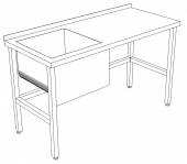 СПВМ стол производственный с ванной моечной 1600*800*850 гл.400 мм с бортом СПВМ стол производственный с ванной моечной 1600*800*850 гл.400 мм с бортом