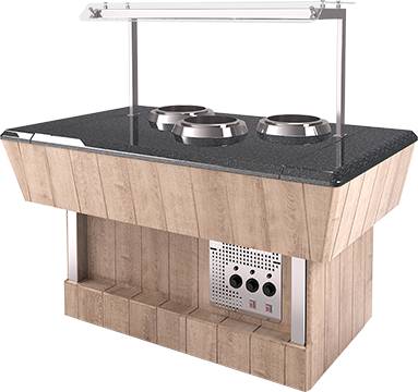 Мармит первых блюд Refettorio (шведский стол пристенный) RМ42SDP каменная столешница, 3 супницы Мармит первых блюд Refettorio (шведский стол пристенный) RМ42SDP каменная столешница, 3 супницы