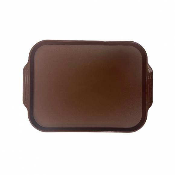 Поднос прямоугольный 45x34,5см темно-коричневый (167) поверхность шагрень MGprof 1736