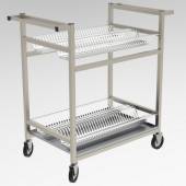 Тележка для сушки тарелок 2-х уровневая с поддоном 900*600*1100 (НЕРЖ), колеса 125мм