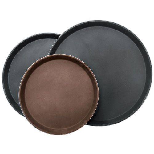 Поднос коричневый 28 см, полностью прорезиненный, пластик, P.L. - BarWare 1100CT- BROWN