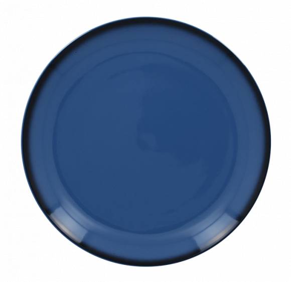 Тарелка плоская круглая 240мм RAK Porcelain Lea фарфор синий с каймой LENNPR24BL /12/