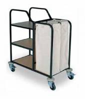 Тележка для горничных ТГ11.3 ОЛДАК 3 полки, перегородка МДФ, мешок 110л Тележка для горничных ТГ11.3 ОЛДАК 3 полки, перегородка МДФ, мешок 110л