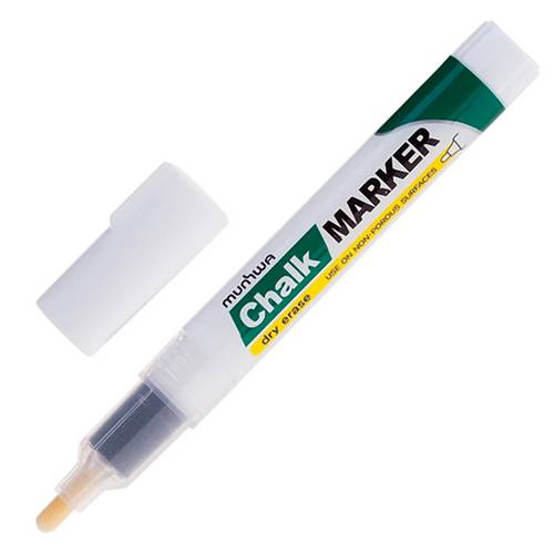 Маркер меловой MUNHWA «Chalk Marker», 3 мм, РОЗОВЫЙ, сухостираемый, для гладких поверхностей