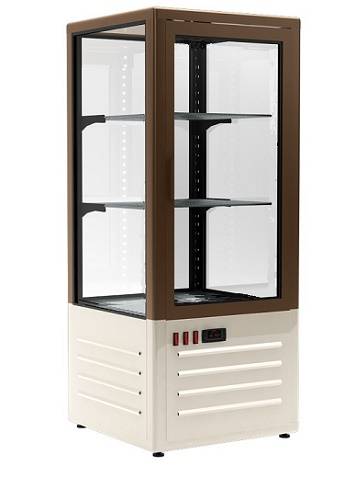 Витрина верт. холодильная кондитерская Carboma R120C динамика (коричнево-бежевый)