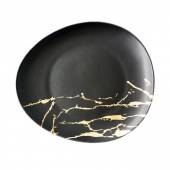 Тарелка 290х260мм черный фарфор Black Gold P.L. 81223170 /4/ Тарелка 290х260мм черный фарфор Black Gold P.L. 81223170 /4/