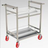 Тележка для сушки тарелок 2-х уровневая с поддоном 900*600*1140 (НЕРЖ), колеса 160мм