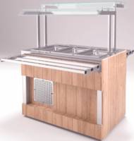 Прилавок холодильный Refettorio (шведский стол островной) RС41А нерж. столешница для 2хGN1/1