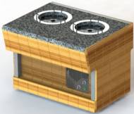 Диспенсер для тарелок Refettorio (шведский стол пристенный) RD42SP каменная столешница без полки Диспенсер для тарелок Refettorio (шведский стол пристенный) RD42SP каменная столешница без полки