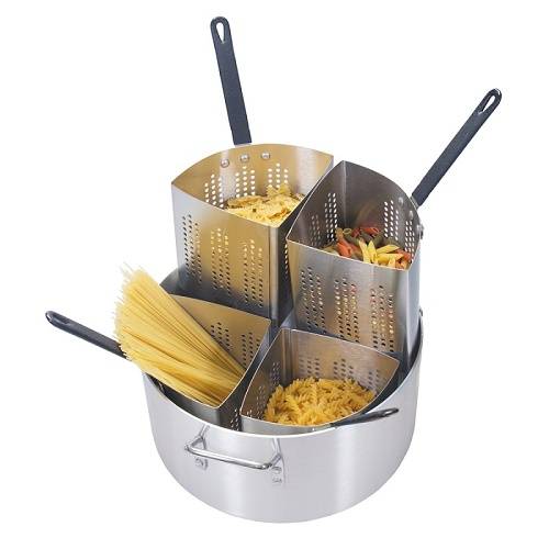 Кастрюля для пасты алюминиевая 3,3л с 4 стрейнерами КНР (JQ-AL044) d=36см h=18см 92001142 Кастрюля для пасты алюминиевая 3,3л с 4 стрейнерами КНР (JQ-AL044) d=36см h=18см 92001142