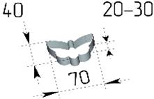 Форма кондитерская "Бабочка" 70х40мм h=20мм нерж.