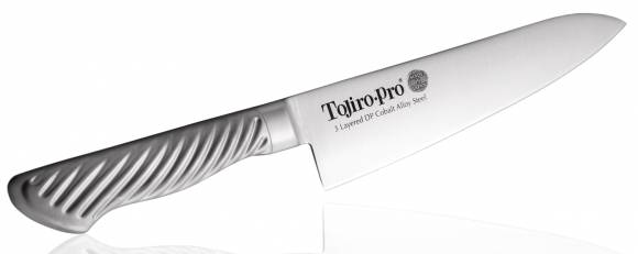Нож Шеф Tojiro Pro 180мм сталь VG10 3 слоя, рукоять сталь F-888