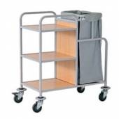Тележка для горничных ТГ13 ОЛДАК 3 полки, перегородка МДФ, мешок 110л Тележка для горничных ТГ13 ОЛДАК 3 полки, перегородка МДФ, мешок 110л