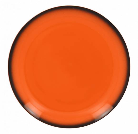 Тарелка плоская круглая 240мм RAK Porcelain Lea фарфор оранжевый с каймой LENNPR24OR /12/