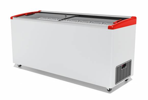 Ларь морозильный с наклонным гнутым стеклом Frostor Gellar FG 600 E v25 красный