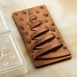 Форма д/шок. "Chocolate Bar Xmas night" 154х77мм h15мм, 100гр, 3 ячейки, п/к Pavoni PC5059FR