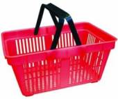 Корзина покупательская 20л пластик Корбис красная, с двумя ручками SBP20