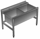 ВМ2 Ванна моечная 2-секционная 1000*730*850мм гл. 300, углубление, зацеп (слева/справа)