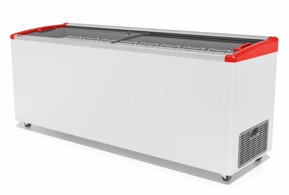 Ларь морозильный с наклонным гнутым стеклом Frostor Gellar FG 700 E v25 красный