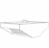 Зонт вытяжной островной Г-образный 800*800 Зонт вытяжной островной Г-образный 800*800