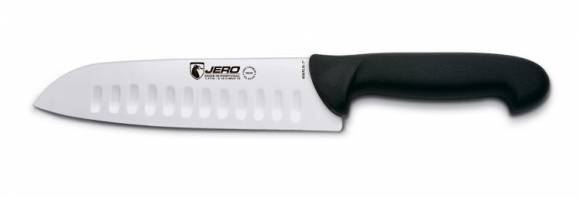 Нож кухонный Сантоку 180мм PRO Jero черная рукоять 4818P3