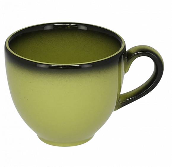 Чашка кофейная 200мл RAK Porcelain Lea фарфор салатный с каймой LECLCU20LG /12/