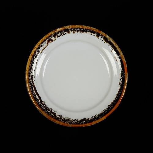 Тарелка мелкая 129мм фарфор Provence белый с коричневой каймой HM30165-5 фк3008