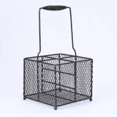 Емкость для закусок сетчатая квадратная 17х17см h32см, сталь, цвет черный Maco BSK147