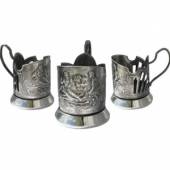 Подстаканник никелир. с чернью "Охотники на привале" Кольчугцветмет Подстаканник никелир. с чернью "Охотники на привале" Кольчугцветмет