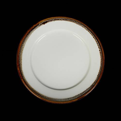 Тарелка мелкая 152мм фарфор Provence белый с коричневой каймой HM30165-6 фк3007