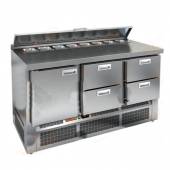 Стол холодильный для салатов (саладетта) Hicold SLE2-122GN (1/6) агрегат внизу Стол холодильный для салатов (саладетта) Hicold SLE2-122GN (1/6) агрегат внизу