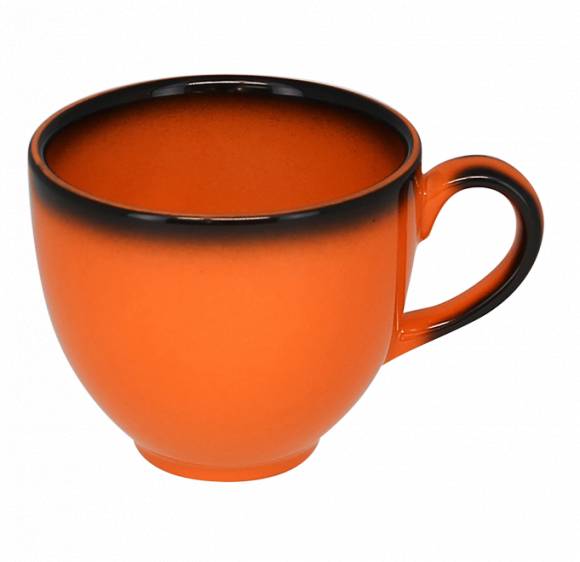 Чашка кофейная 200мл RAK Porcelain Lea фарфор оранжевый с каймой LECLCU20OR /12/