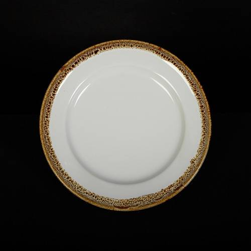 Тарелка мелкая 180мм фарфор Provence белый с коричневой каймой HM30165-7 фк3009