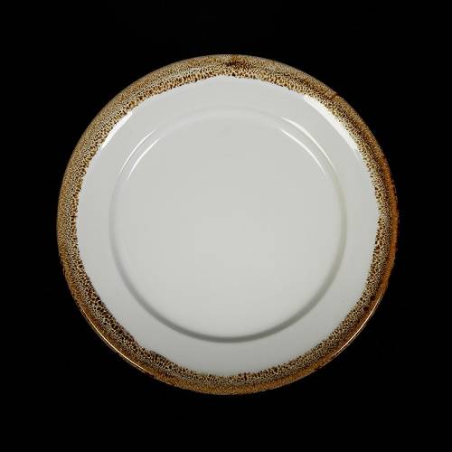 Тарелка мелкая 205мм фарфор Provence белый с коричневой каймой HM30165-8 фк3010