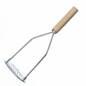 Толкушка-картофелемялка 255 мм. нерж. с дерев. ручкой /1/2 1254